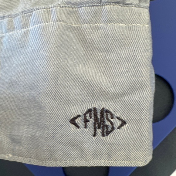 Executive Collection by Tom James Blue Pinpoint Oxford Custom‎ Shirt - Picture 8 of 8